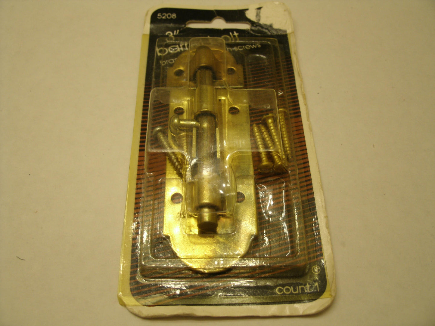 Parker Metal 3" Barrel Bolt. 5208 Brass Finish With Screws.