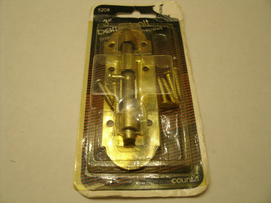 Parker Metal 3" Barrel Bolt. 5208 Brass Finish With Screws.