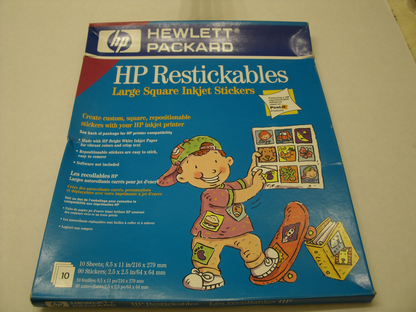 HP C6823A Square Restickable Inkjet Stickers. 10 Sheets