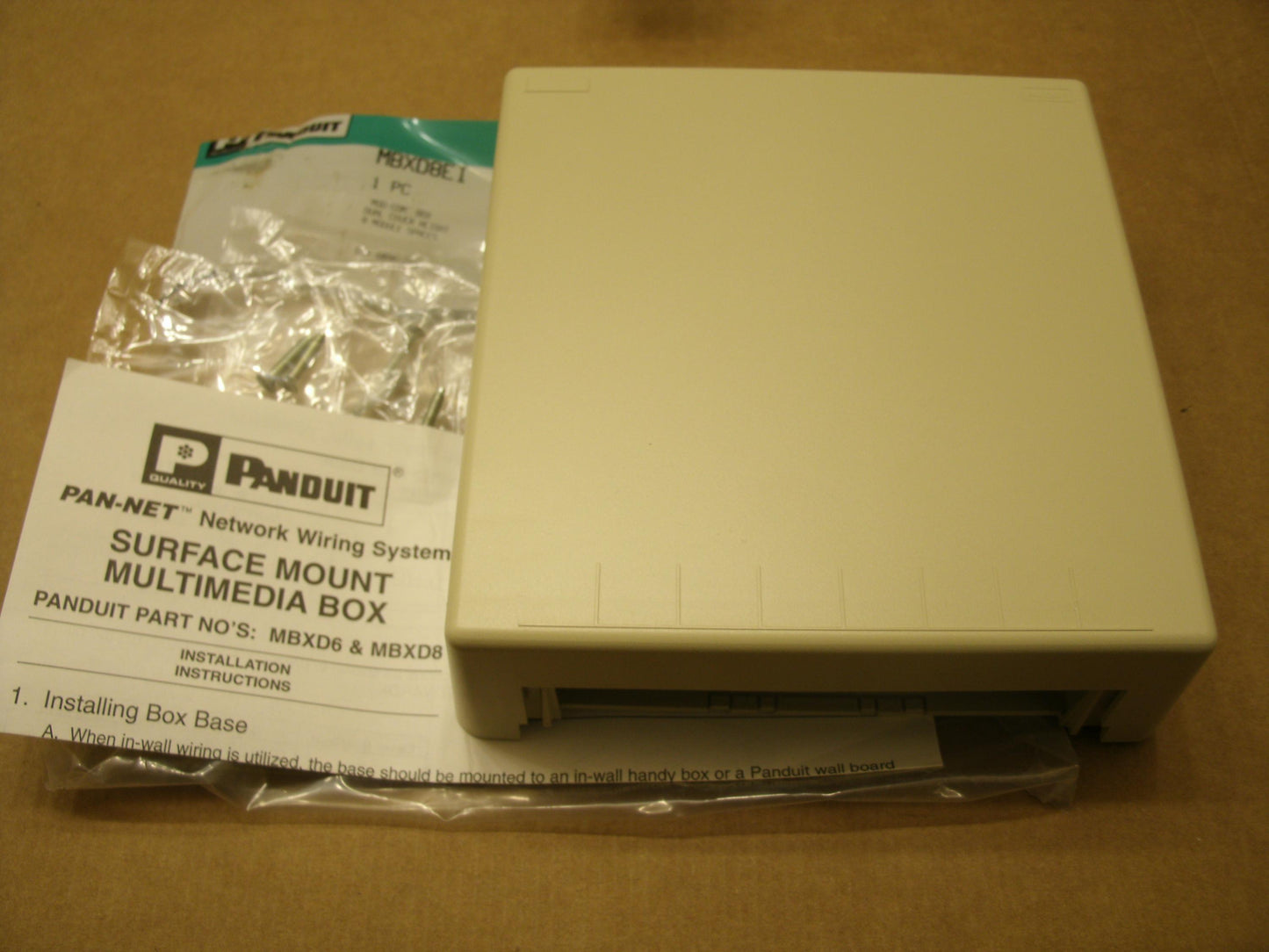 Panduit MBXD8EI Mount Multimedia Box. 8 Port. New. MBXD8EI-A.