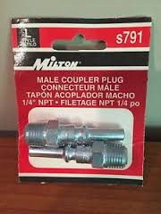Milton s791 Male Coupler Plug. New. 2 Pack.