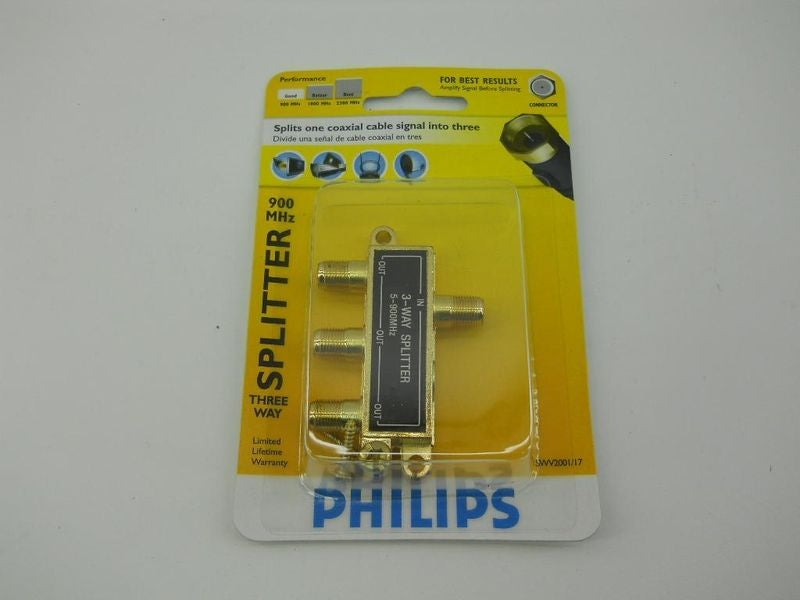 Philips SWV2001/17 3-Way Splitter New. 900MHz. 1 in 3 out.