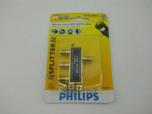 Philips SWV2001/17 3-Way Splitter New. 900MHz. 1 in 3 out.