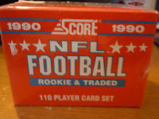 Score 1990 NFL Football Rookie and Traded. 110 Player Card Set.