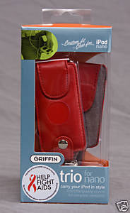 Griffin Trio for Nano. 3 in 1. Red Leather. 685387093250.