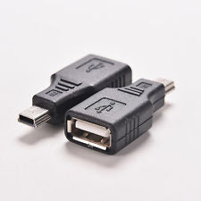 USB A Female to Mini USB B 5 Pin Male Adapter Converter.